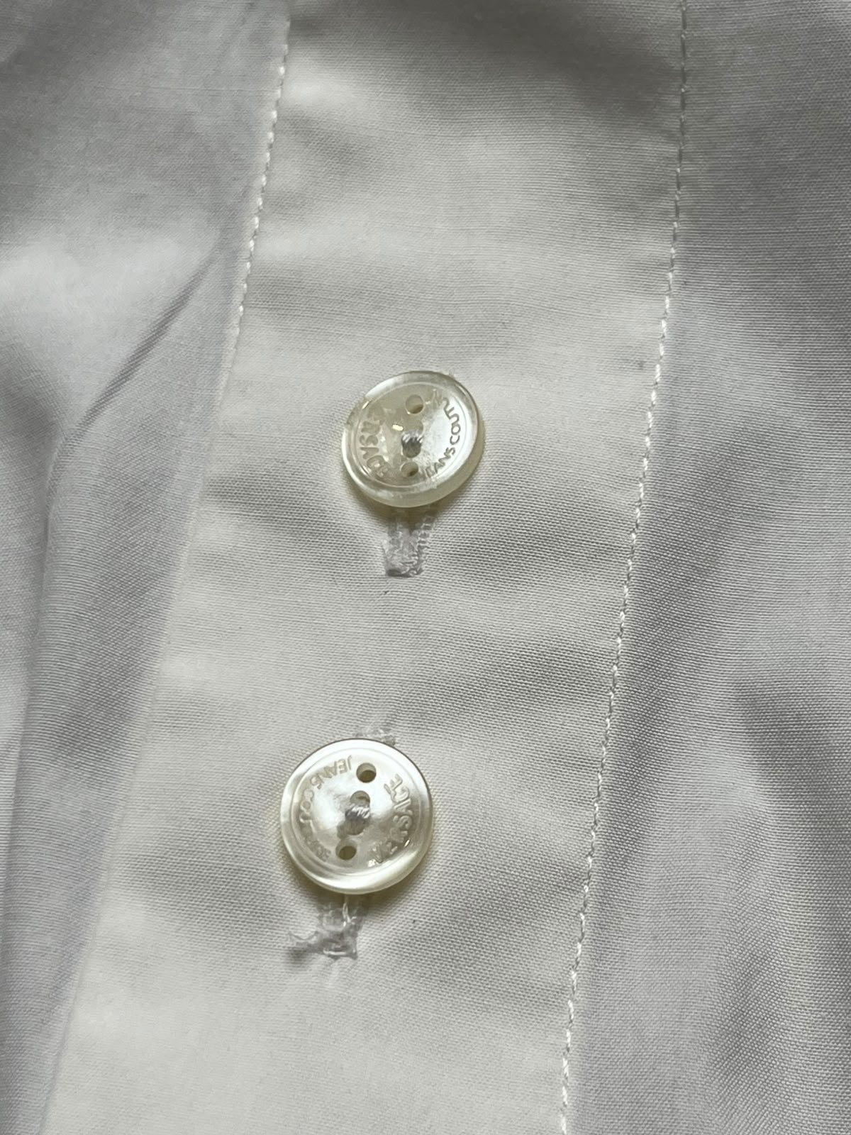 Versace Slim Fit White Jacquard Monogram Pattern Button Down Shirt - M