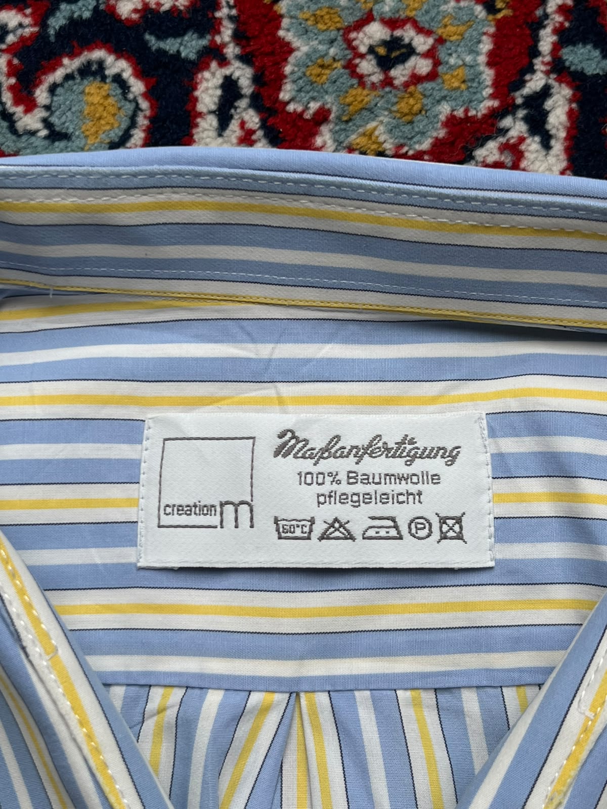 CREATION M Multi Color Striped Cotton BUTTON DOWN SHIRT - XL