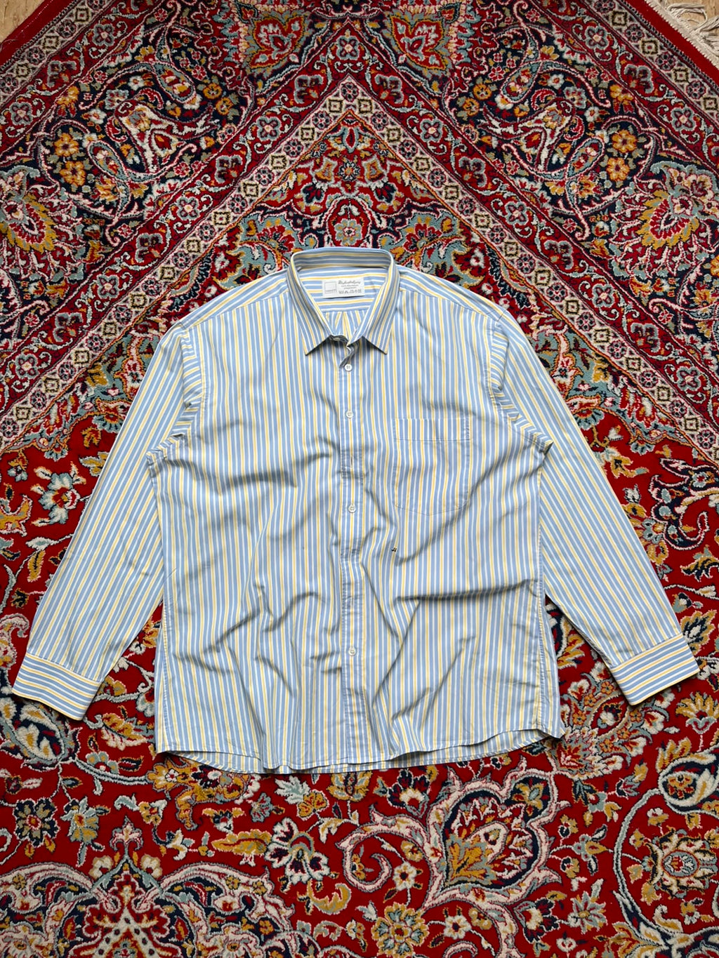 CREATION M Multi Color Striped Cotton BUTTON DOWN SHIRT - XL