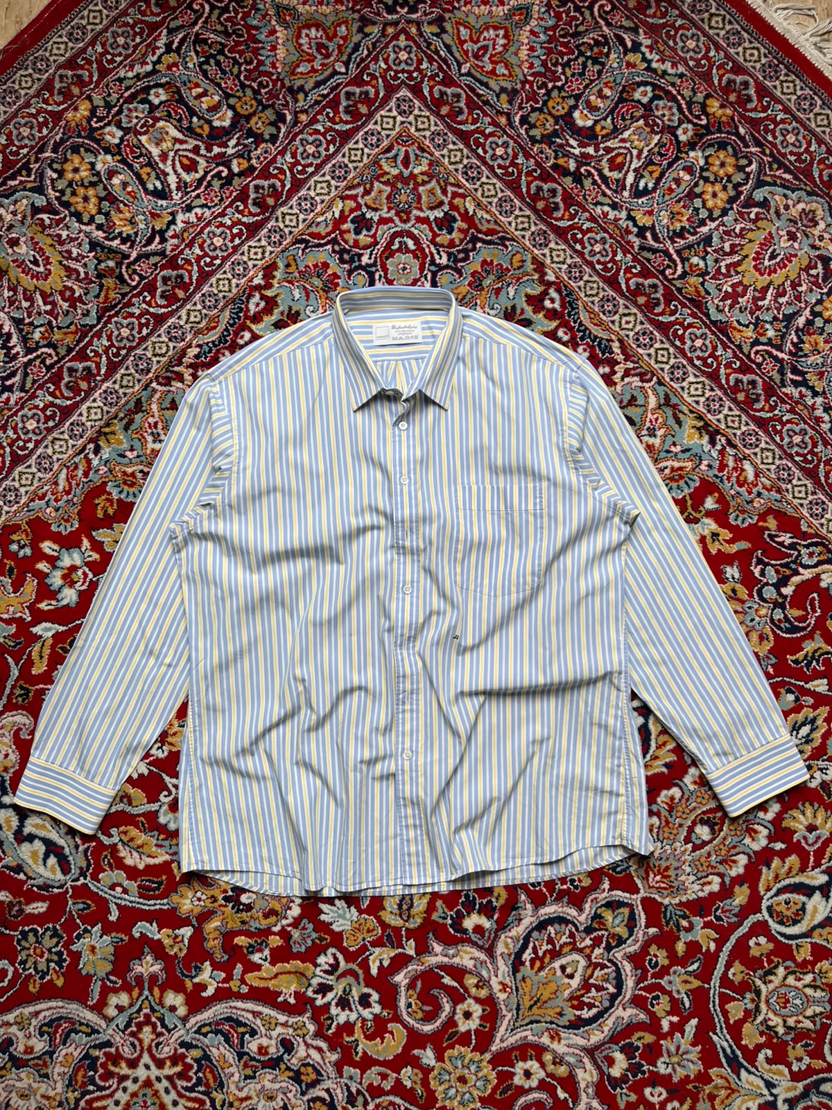 CREATION M Multi Color Striped Cotton BUTTON DOWN SHIRT - XL