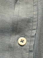 BLAZER Light Blue Linen Cotton Blend Classic Fit Casual BUTTON DOWN SHIRT - XL