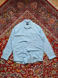 BLAZER Light Blue Linen Cotton Blend Classic Fit Casual BUTTON DOWN SHIRT - XL