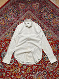 TM LEWIN John Francomb Classics Fitted White Herringbone BUTTON DOWN SHIRT - L