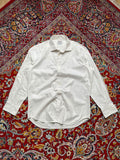 TM LEWIN Slim Fit Royal Satin Weave White Cotton BUTTON DOWN SHIRT - XL
