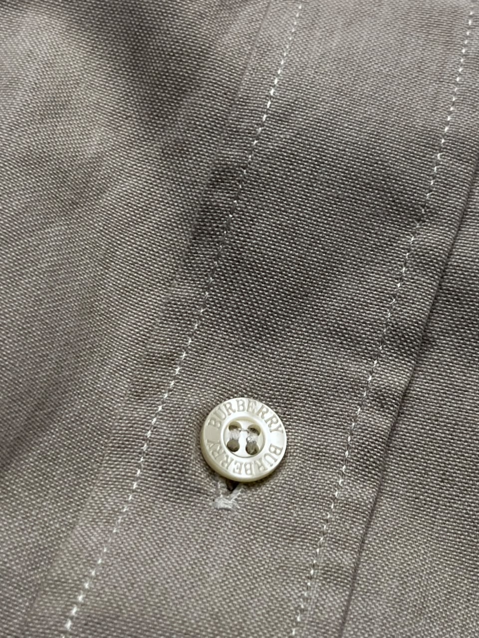 BURBERRY LONDON BEIGE COTTON BUTTON DOWN SHIRT - M