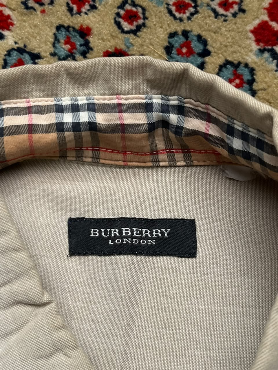 BURBERRY LONDON BEIGE COTTON BUTTON DOWN SHIRT - M