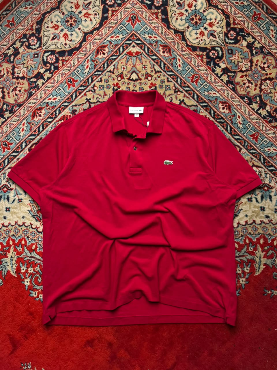 LACOSTE CLASSIC FIT RED POLO  TEE - XL