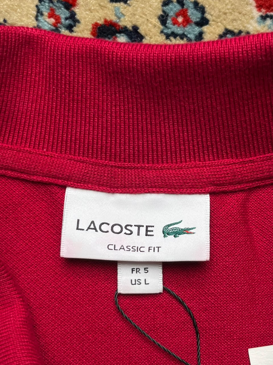 LACOSTE CLASSIC FIT RED POLO  TEE - XL