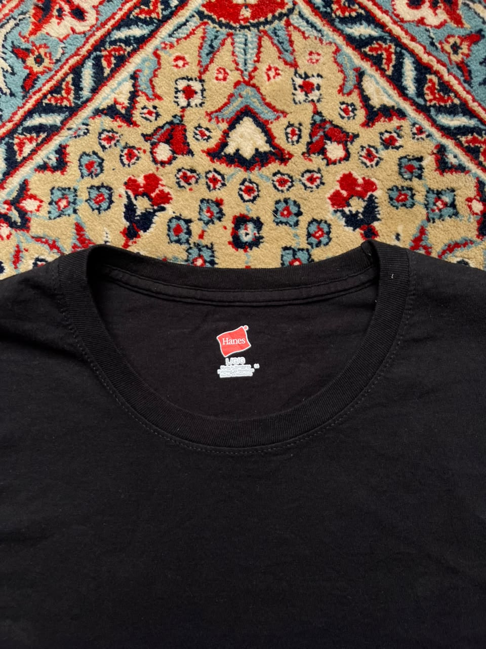 HANES BLACK COTTON Women TEE - L