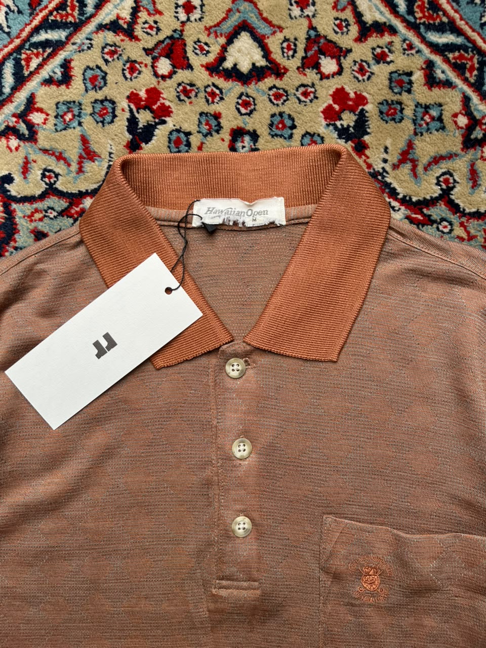 Vintage Hawaiian Open Knit Polo - M