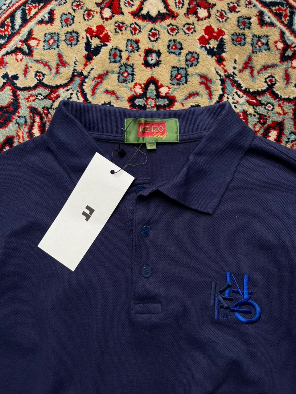 VINTAGE KENZO GOLF NAVY BLUE POLO SHIRT - S