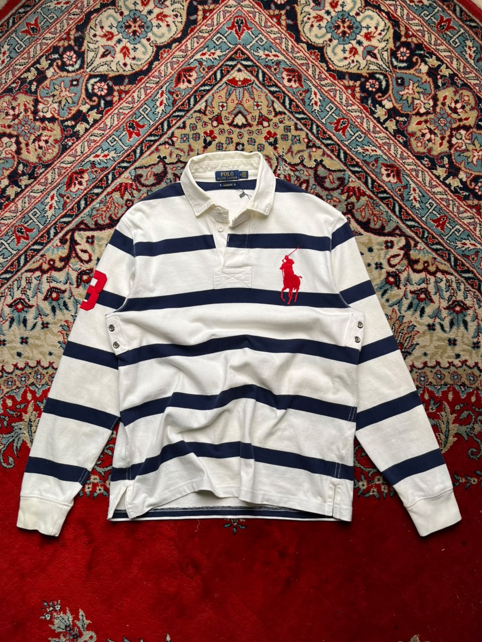 POLO RALPH LAUREN CUSTOM FIT Rugby SHIRT - L