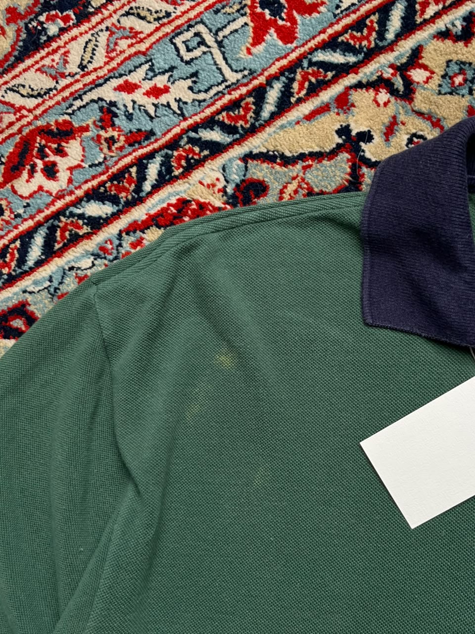 VINTAGE LACOSTE GREEN POLO TEE - M