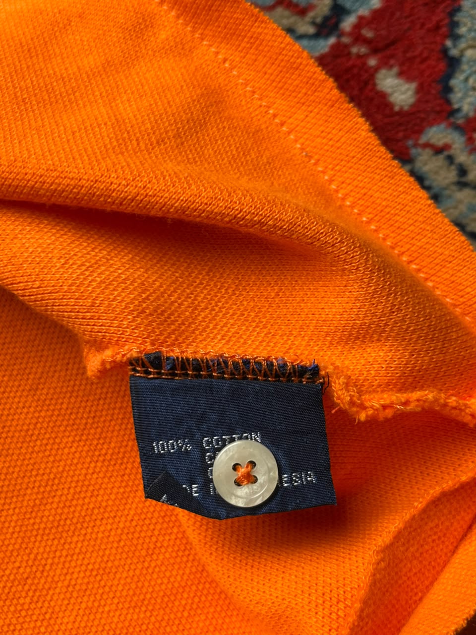 VTG POLO RALPH LAUREN ORANGE POLO TEE - M