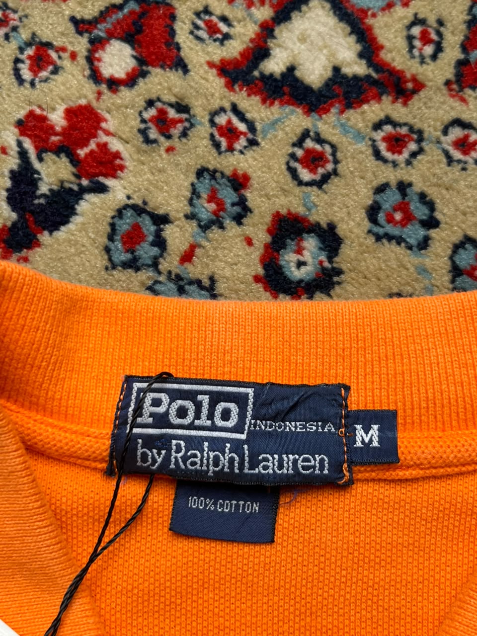 VTG POLO RALPH LAUREN ORANGE POLO TEE - M