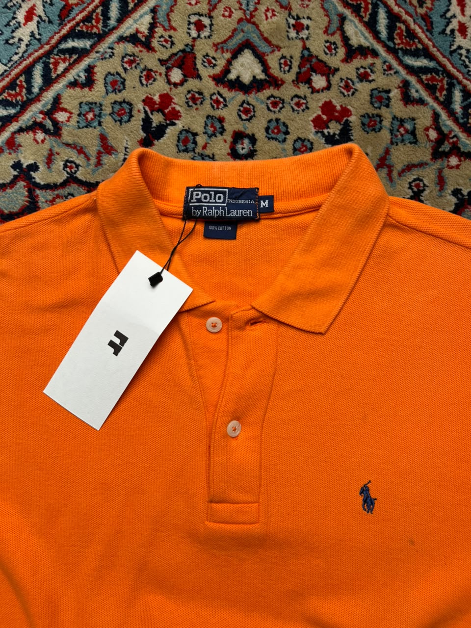 VTG POLO RALPH LAUREN ORANGE POLO TEE - M