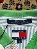 TOMMY HILFIGER GREEN POLO TEE - L