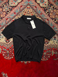 VINTAGE GIORDANO BLACK KINTTED POLO TEE - Xl
