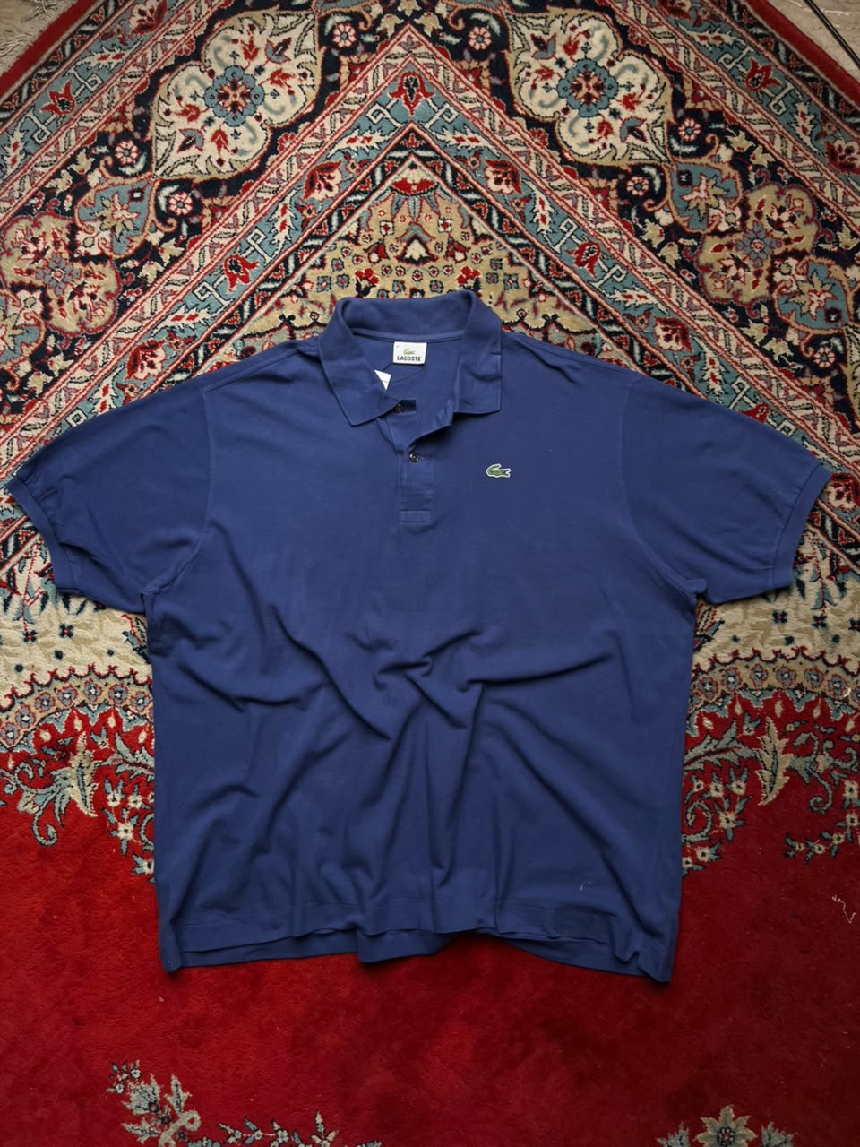 LACOSTE BLUE COTTON BOXY FIT POLO TEE - XXL