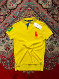 POLO RALPH LAUREN YELLOW CUSTOM FIT POLO TEE - S