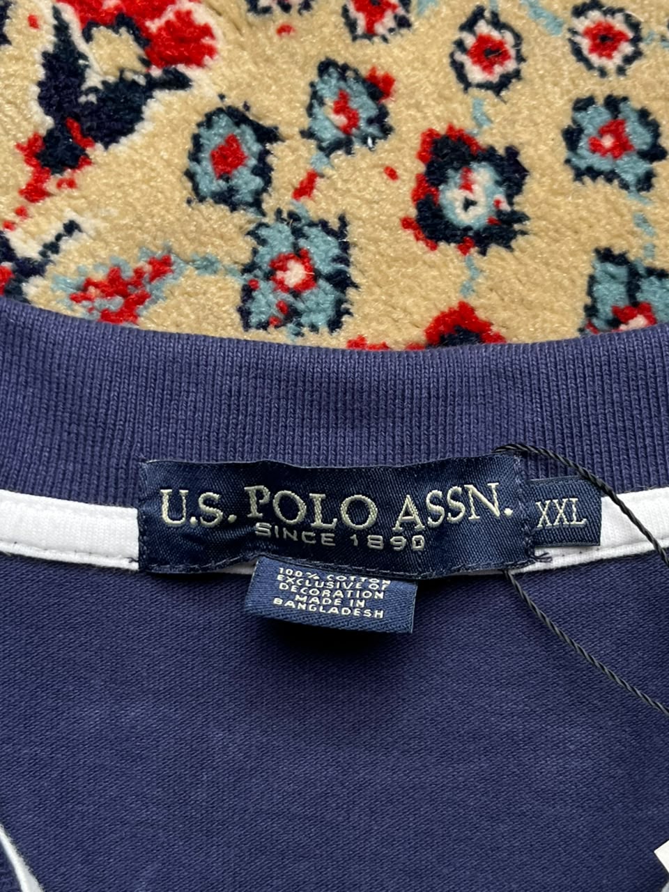 US POLO ASSN NAVY BLUE COTTON POLO TEE - XL