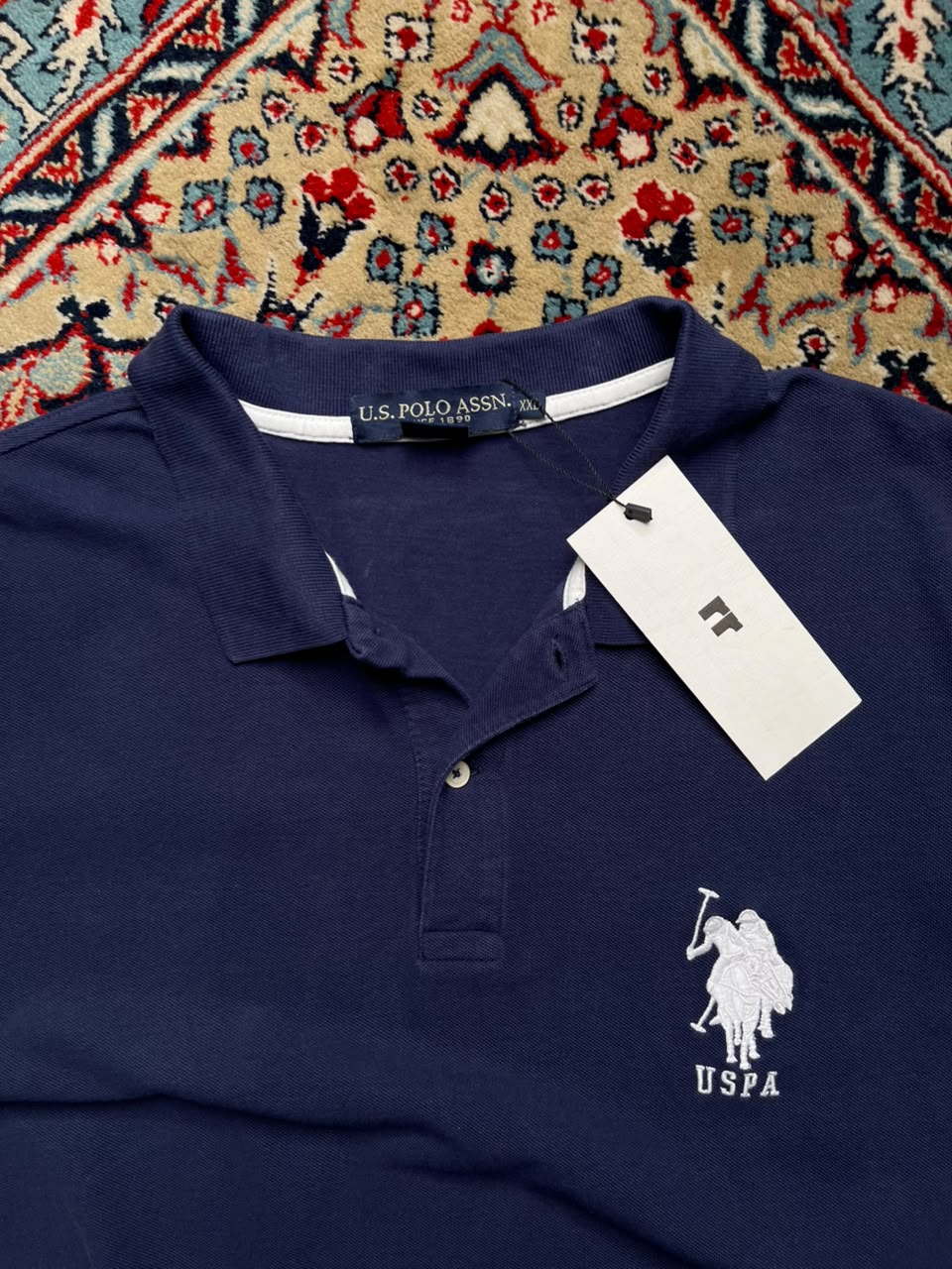 US POLO ASSN NAVY BLUE COTTON POLO TEE - XL