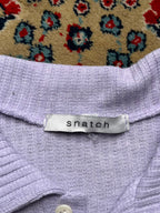SNATCH LILAC KNITTED POLO TEE - S