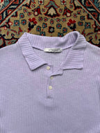 SNATCH LILAC KNITTED POLO TEE - S