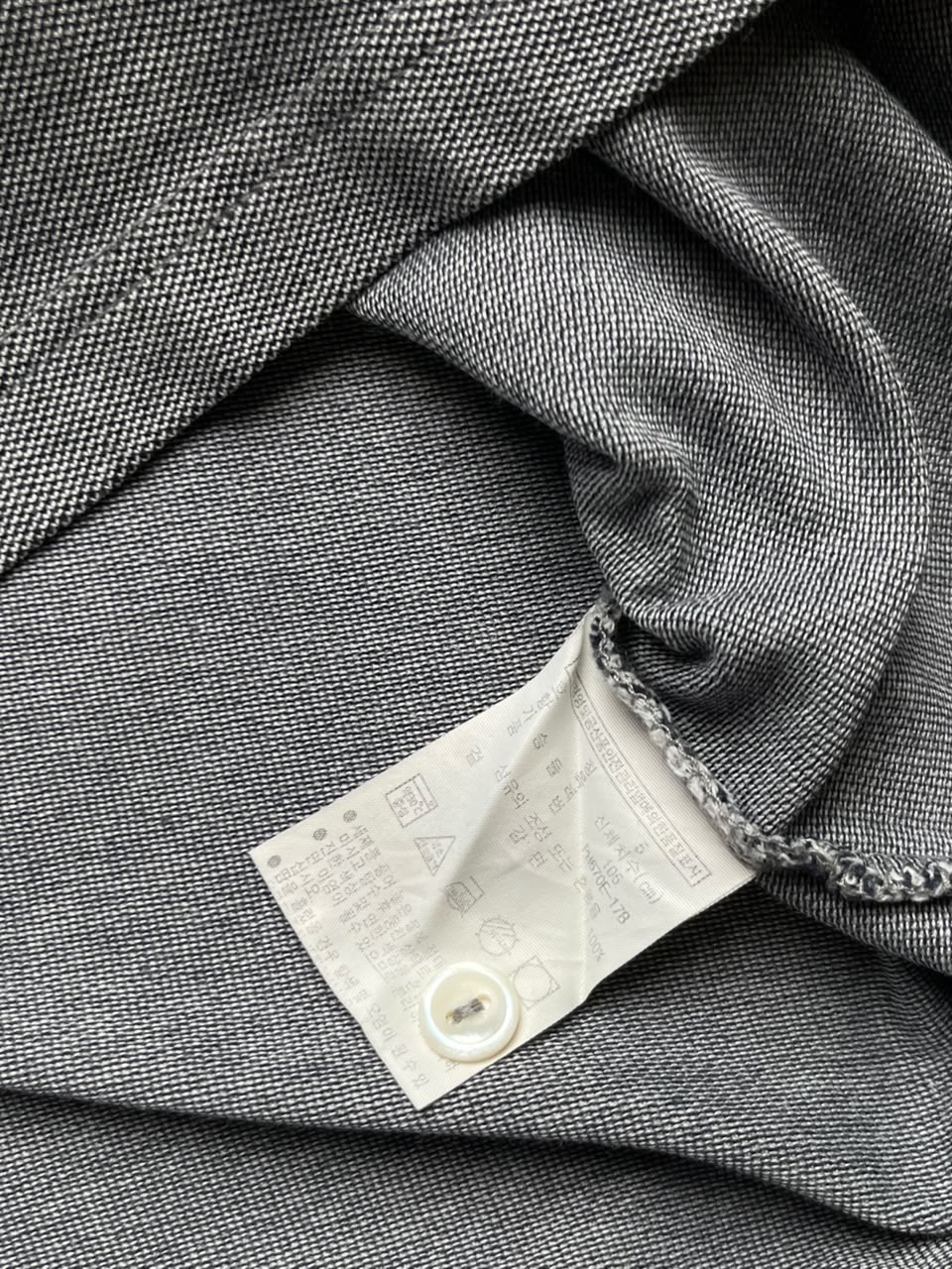 VINTAGE LACOSTE GREY HENLEY SIM FIT TEE - M