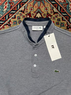 VINTAGE LACOSTE GREY HENLEY SIM FIT TEE - M