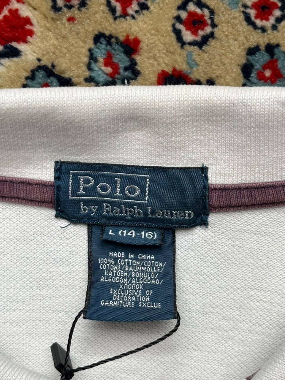VINTAGE POLO BY RALPH LAUREN WHITE COTTON TEE - S