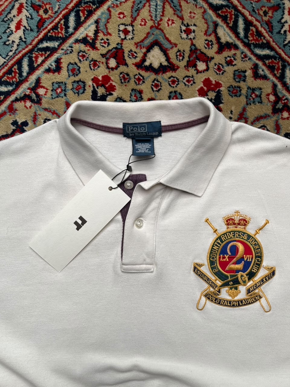 VINTAGE POLO BY RALPH LAUREN WHITE COTTON TEE - S