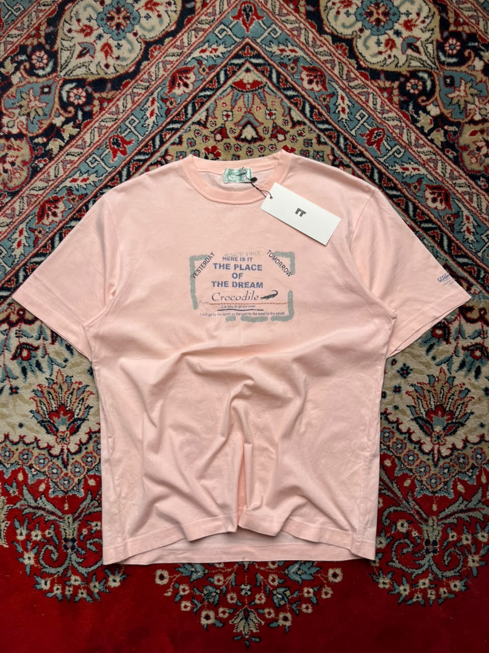 Vintage CROCODILE PINK GRAPHIC TEE - M