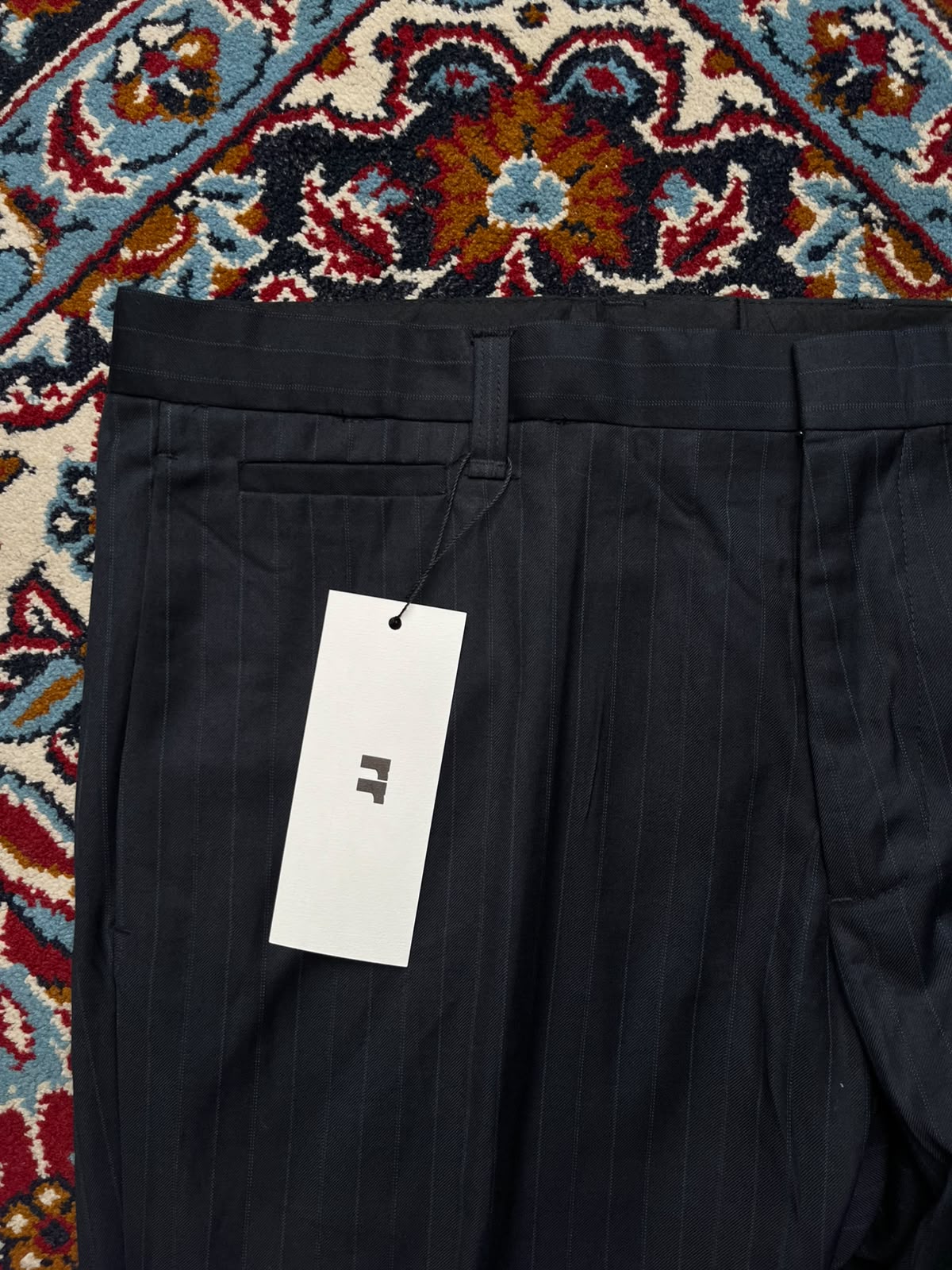 H&M Navy Pinstripe Flat Front Dress PANTS - 38