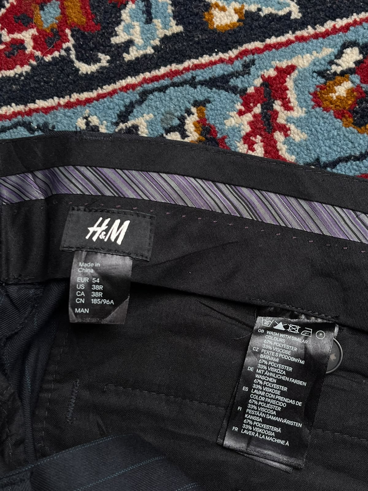H&M Navy Pinstripe Flat Front Dress PANTS - 38