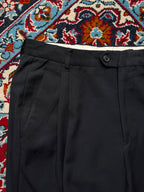 VINTAGE Relaxed Fit Black Pleated Cuffed Dress Pants - 32