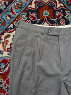 Vintage Light Gray Pleated Cuffed Dress Pants - 30