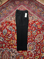 Vintage Straight Fit BLACK Pleated Pinstripe Dress Pants - 32
