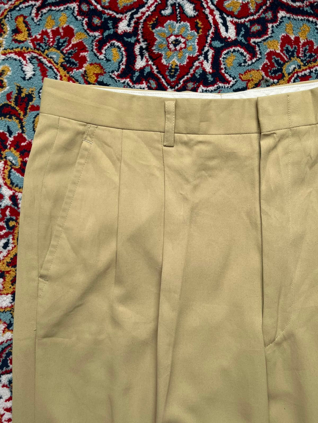Vintage Laurel Club Green Men's KHAKI Pleated Dress Pants - 30