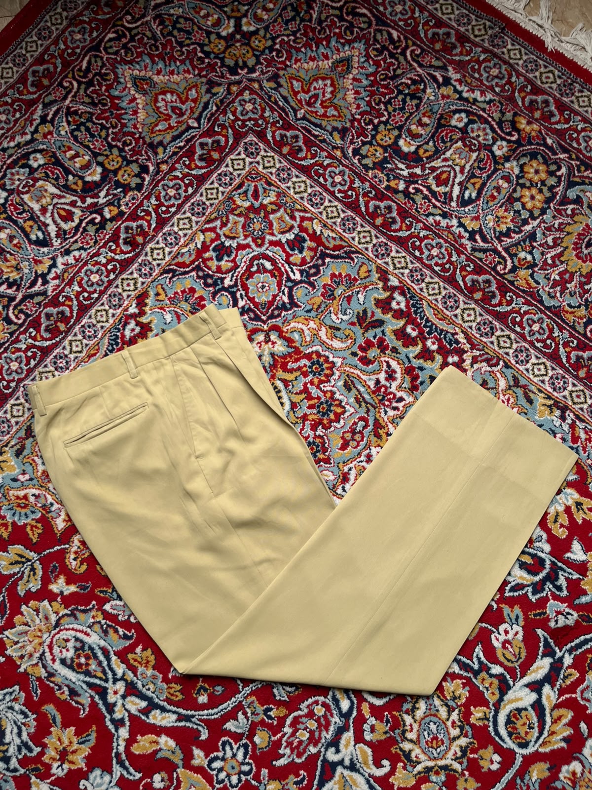 Vintage Laurel Club Green Men's KHAKI Pleated Dress Pants - 30