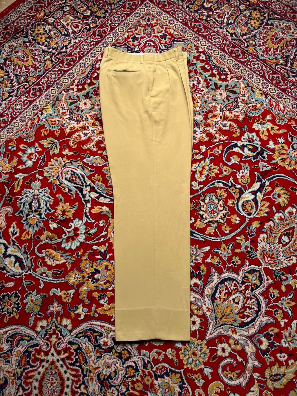Vintage Laurel Club Green Men's KHAKI Pleated Dress Pants - 30