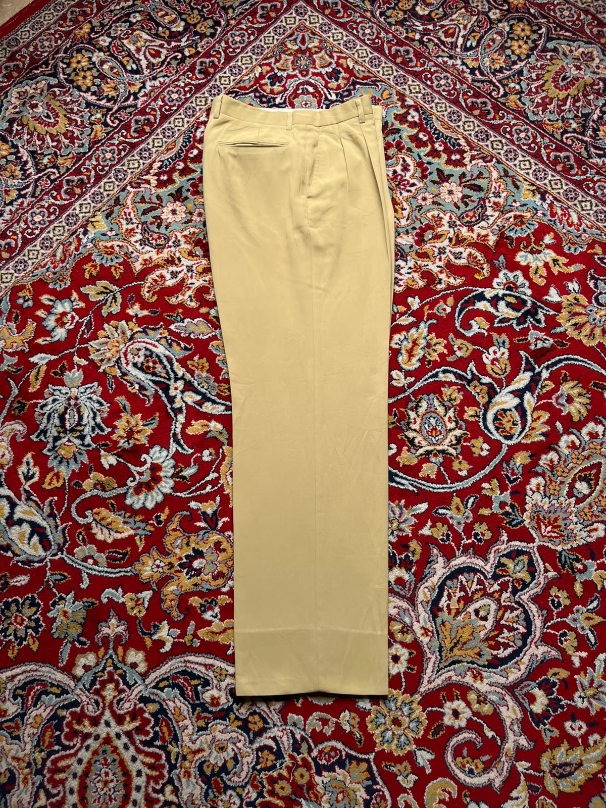 Vintage Laurel Club Green Men's KHAKI Pleated Dress Pants - 30