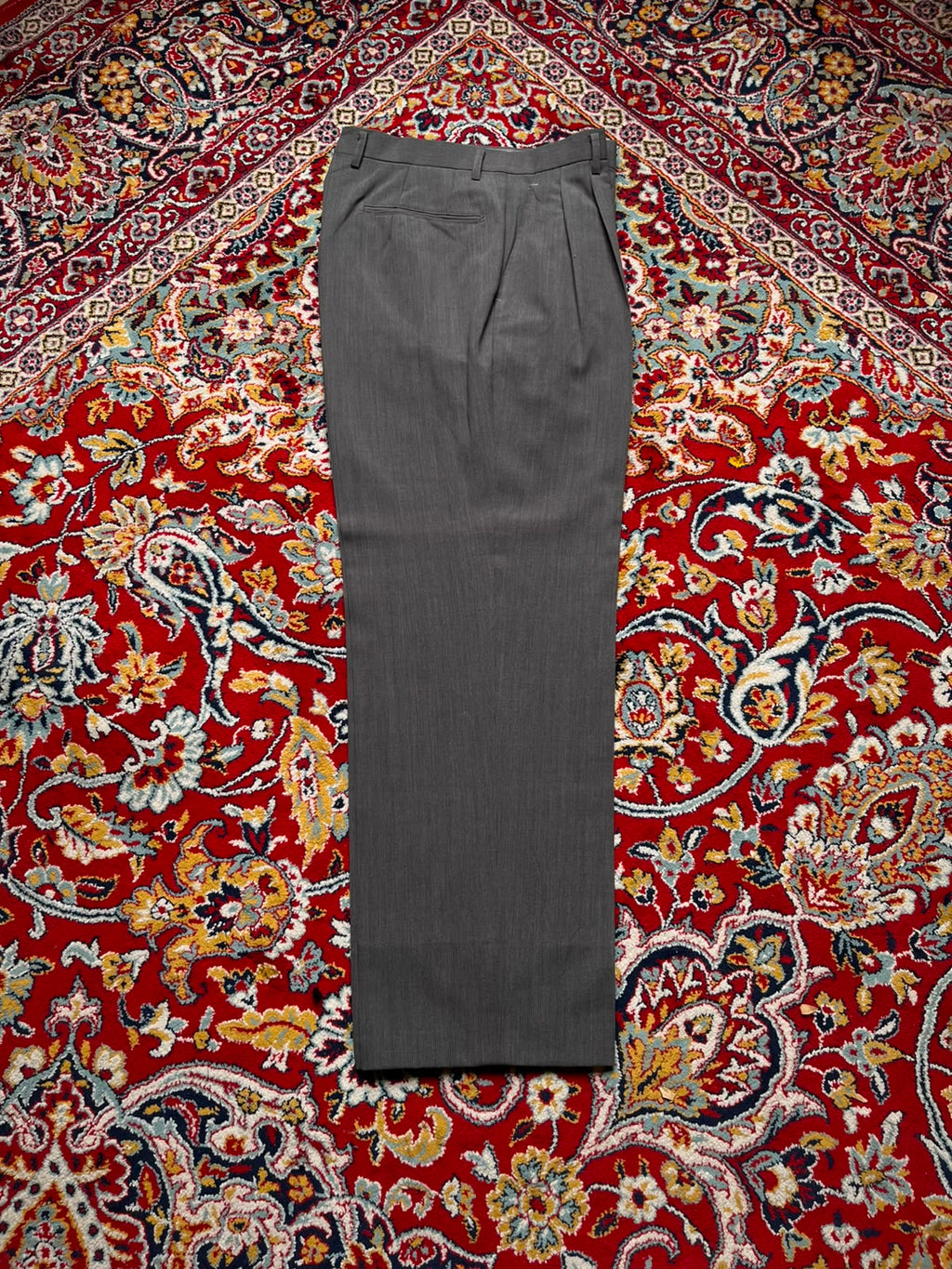 Vintage SI-RO-SET Men's Pleated Wool Relaxed Straight Fit Dress Pants - 30