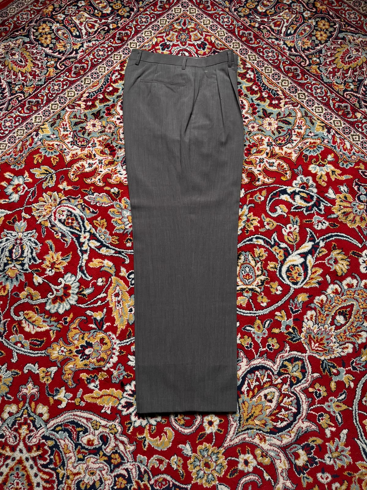 Vintage SI-RO-SET Men's Pleated Wool Relaxed Straight Fit Dress Pants - 30