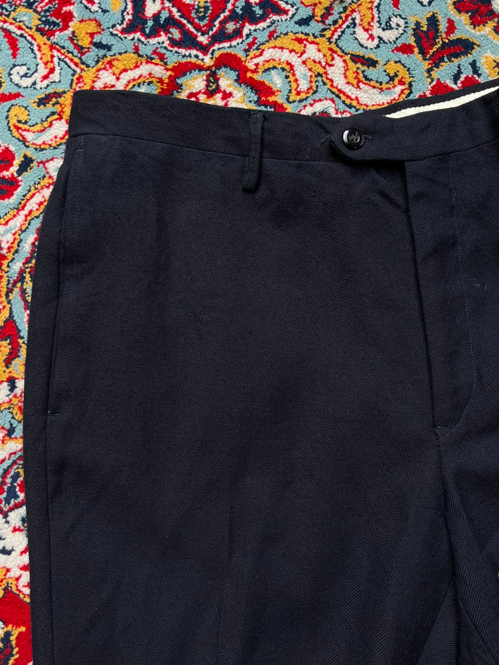 Vintage Men's Flat Front Black Bootcut Dress Pants - 32