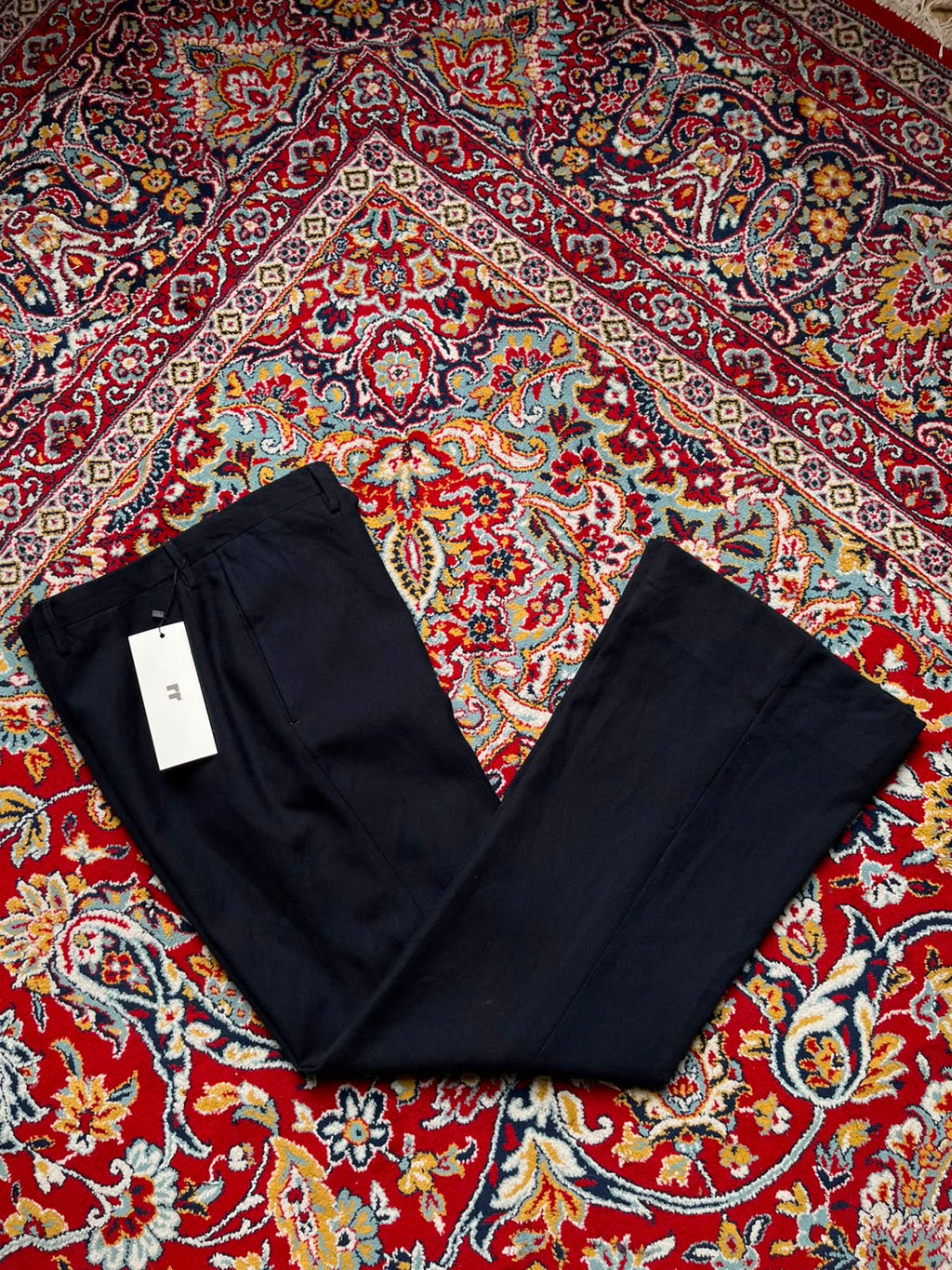 Vintage Men's Flat Front Black Bootcut Dress Pants - 32
