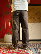 M&S BLUE HARBOUR CHOCOLATE BROWN FADED STRAIGHT FIT PANTS - 36