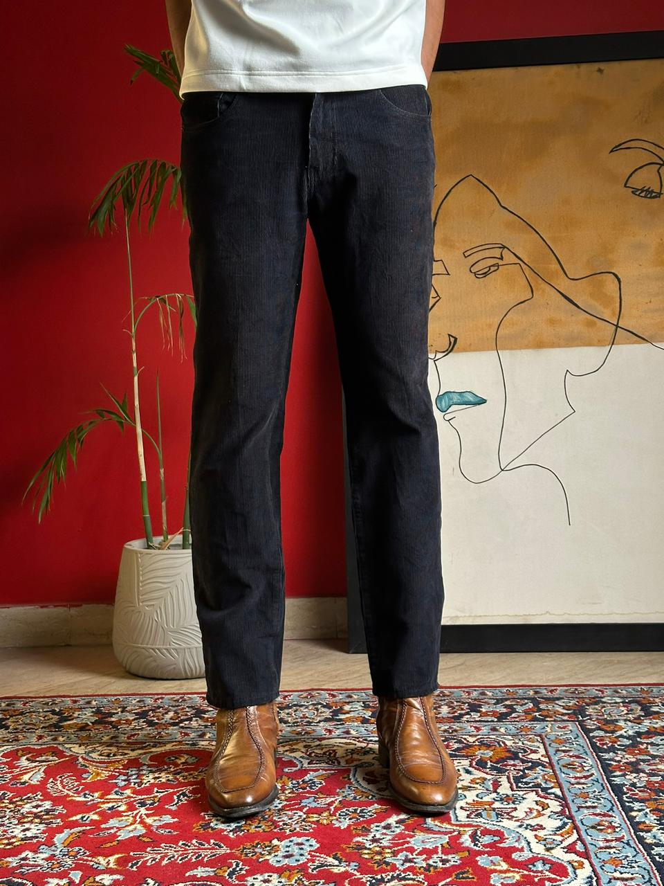 LEVI'S PREMIUM 511 STRAIGHT FIT BLACK CORDUROY JEANS - 30