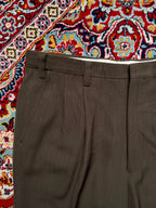 Vintage Japanese Brown Pleated Dress Pants - 32
