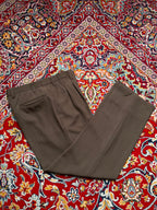 Vintage Japanese Brown Pleated Dress Pants - 32